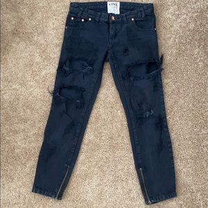 Black one teaspoon free bird jeans